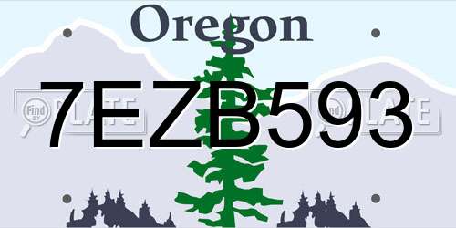 7EZB593 Oregon License Plate