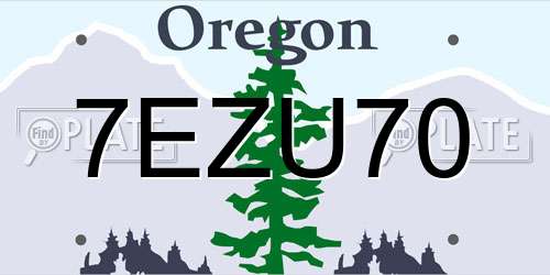 7EZU70 Oregon License Plate