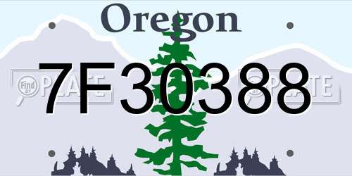 7F30388 Oregon License Plate