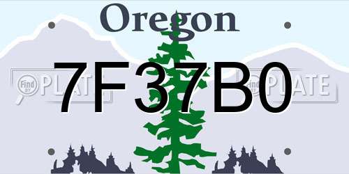 7F37B0 Oregon License Plate