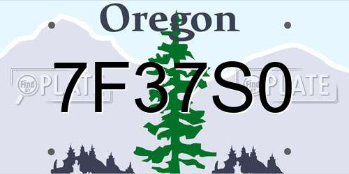 7F37S0 Oregon License Plate