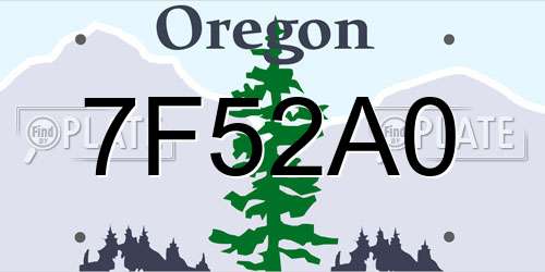 7F52A0 Oregon License Plate