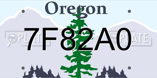 7F82A0 Oregon License Plate