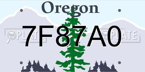 7F87A0 Oregon License Plate