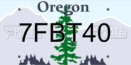 7FBT40 Oregon License Plate