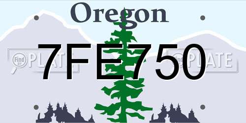 7FE750 Oregon License Plate
