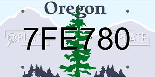 7FE780 Oregon License Plate