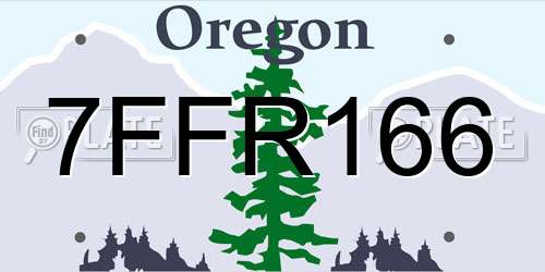 7FFR166 Oregon License Plate