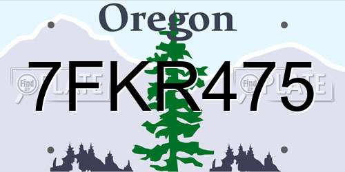 7FKR475 Oregon License Plate