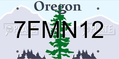 7FMN12 Oregon License Plate