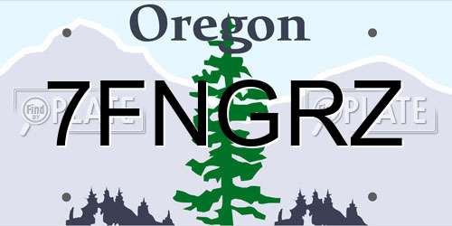 7FNGRZ Oregon License Plate
