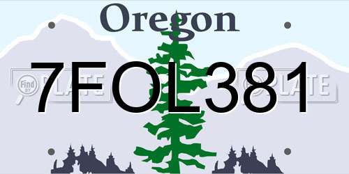7FOL381 Oregon License Plate