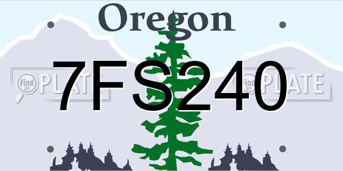 7FS240 Oregon License Plate