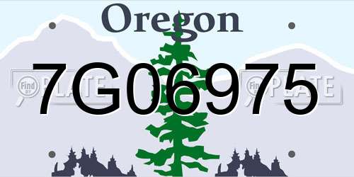 7G06975 Oregon License Plate