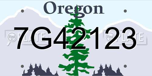 7G42123 Oregon License Plate