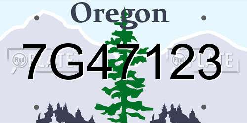 7G47123 Oregon License Plate