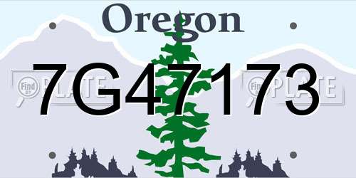 7G47173 Oregon License Plate