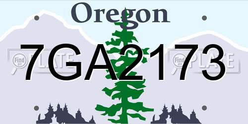 7GA2173 Oregon License Plate