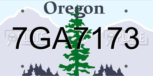 7GA7173 Oregon License Plate