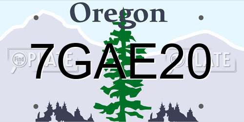 7GAE20 Oregon License Plate
