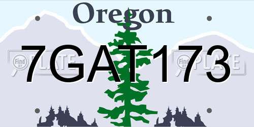 7GAT173 Oregon License Plate