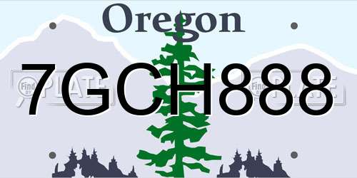 7GCH888 Oregon License Plate