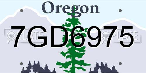 7GD6975 Oregon License Plate