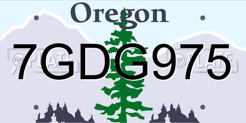7GDG975 Oregon License Plate
