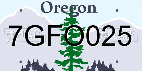 7GFO025 Oregon License Plate
