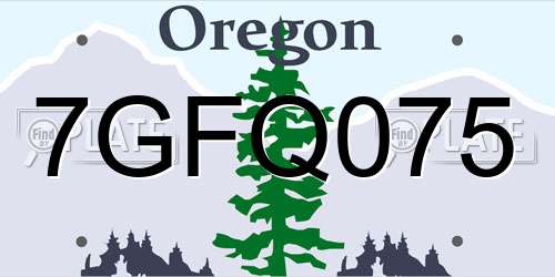 7GFQ075 Oregon License Plate