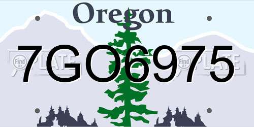 7GO6975 Oregon License Plate