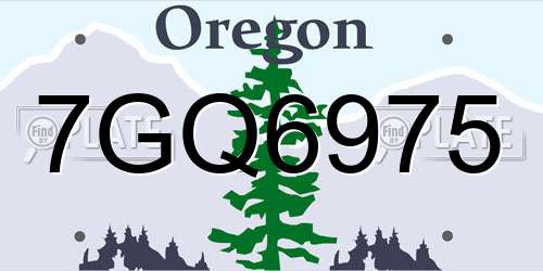 7GQ6975 Oregon License Plate