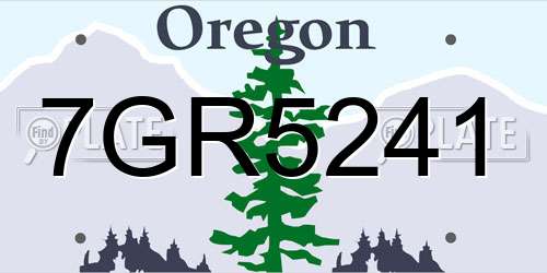 7GR5241 Oregon License Plate