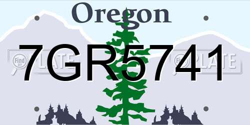 7GR5741 Oregon License Plate