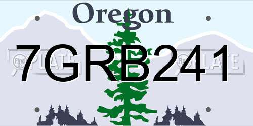 7GRB241 Oregon License Plate