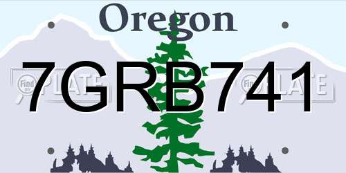7GRB741 Oregon License Plate