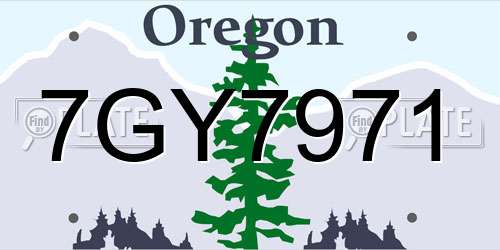 7GY7971 Oregon License Plate