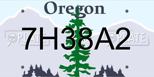 7H38A2 Oregon License Plate