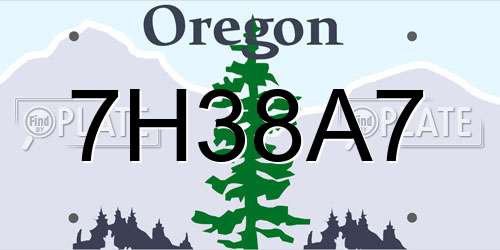 7H38A7 Oregon License Plate