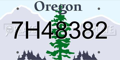 7H48382 Oregon License Plate