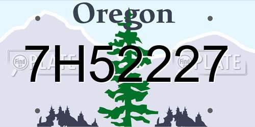 7H52227 Oregon License Plate