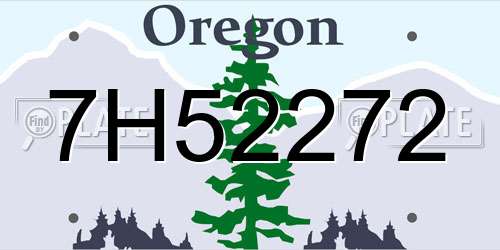 7H52272 Oregon License Plate