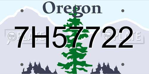 7H57722 Oregon License Plate
