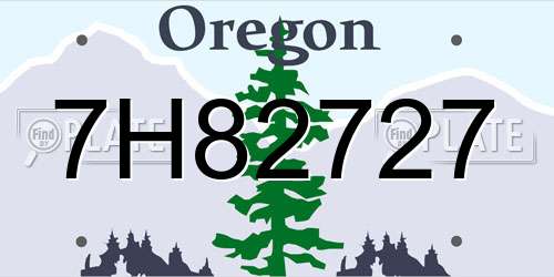 7H82727 Oregon License Plate