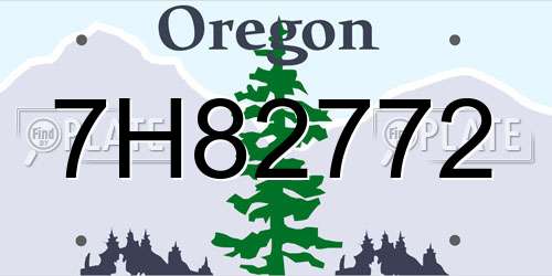 7H82772 Oregon License Plate