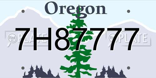 7H87777 Oregon License Plate