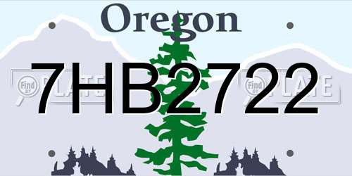 7HB2722 Oregon License Plate