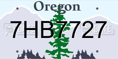 7HB7727 Oregon License Plate