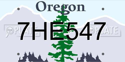 7HE547 Oregon License Plate