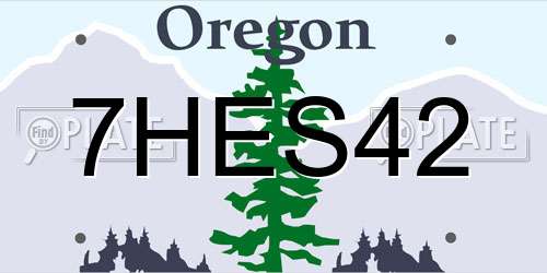 7HES42 Oregon License Plate